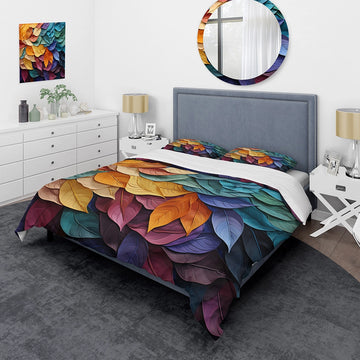 Colorful Leaves Collage III - Duvet Cover Set